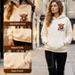 🐮 50% OFF!!🎁Cute Highland Cow Print Fleece Lined Hooded Sweatshirt 🧥 Warm Cozy Winter Hoodie