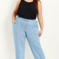 🔥Plus Size Solid Color Elastic Waist Loose Cropped Trousers