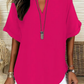 🌸Summer Hot Sale 60% OFF👕Fashion Loose Solid Color Short Sleeve Top