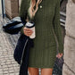 💃Last Day 50% OFF❄️🖤Women's Winter Plain Round Neck Cable Knit Bodycon Sweater Dress