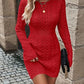 💃Last Day 50% OFF❄️🖤Women's Winter Plain Round Neck Cable Knit Bodycon Sweater Dress