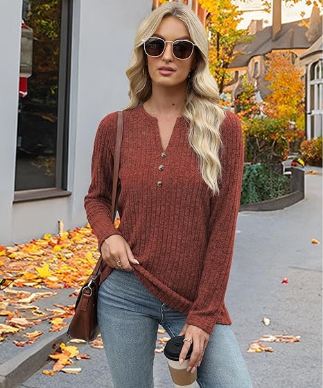 Women's Loose V-Neck Pullover