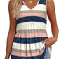 🌞HOT SALE 60% OFF👚Women's Print Flowy Sleeveless V Neck Peplum Tank Tops