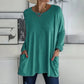 🎉2026 Hot Sale 60% OFF💞 Women's Round Neck Long Sleeve Loose Pocket T-Shirt