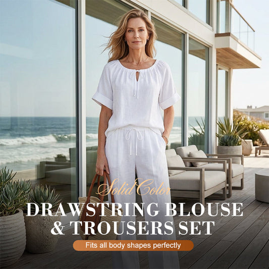 ⏳Time-Limited Special Sale 70% OFF⏰Women's Drawstring Top & Pants 2-Piece Set🌸