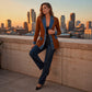 🍂Autumn Hot Sale 60% OFF🔥Women’s Elegant Denim Spliced Ribbed Knit Coat