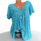 🎉 Last Day Promotion-60% OFF 🍃Woman Fashion V-Neck Print Short Sleeve T-Shirt