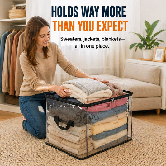 🎁Last Day Buy 2 Get 1 Free📦Large Heavy-Duty Thick Plastic Clear Storage❤️