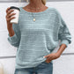 🎉This week's Special Sales - 50% OFF✨Solid Round-Neck Striped Top with Long Sleeves