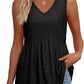 🌞HOT SALE 60% OFF👚Women's Print Flowy Sleeveless V Neck Peplum Tank Tops