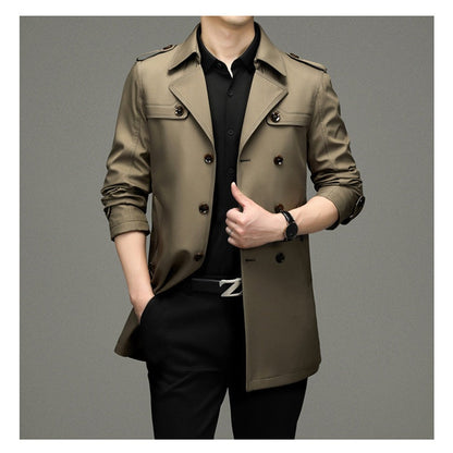 ⛈️Men’s Double-Breasted Windbreaker Jacket🧥 - Articulated Mobility, Deep Utility Pockets & Easy-Care Weather Fabric