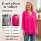🌺60% OFF FLASH SALE! ✨Double-Layer V-neck Zipper 3/4 Sleeves Soft Tops