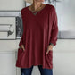🎉2026 Hot Sale 60% OFF💞 Women's Round Neck Long Sleeve Loose Pocket T-Shirt