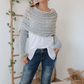 🧣 Women’s Knitted Cut-Out Shawl Poncho Wrap