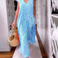 🌸Spring Sale 50% OFF🍒V-neck Printed Short-sleeved Long Dress