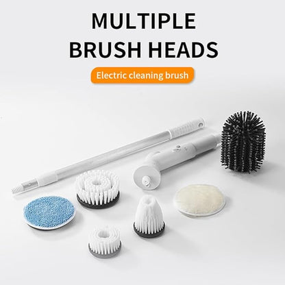 🧽 Electric Spin Scrubber – Cordless Power Scrubber with 6 Replaceable Brush Heads & Extendable Handle