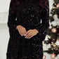 💖LAST DAY SALE 60% OFF✨Long Sleeve Loose Sequined Tie-back Dress