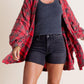 🏆Women's Mineral Washed Button Down Plaid Shirt