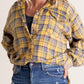 🏆Women's Mineral Washed Button Down Plaid Shirt