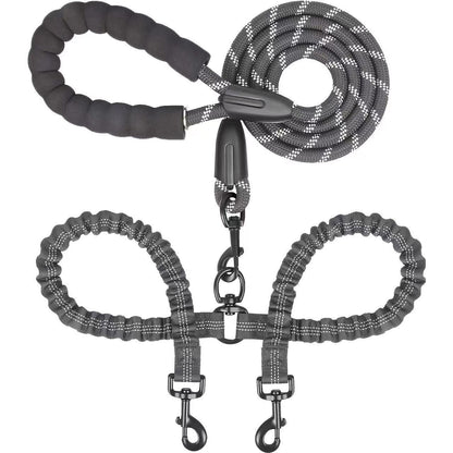 🐾LAST DAY SALE 59% OFF🐶Heavy Duty Dog Leash with Shock Absorbing Bungee for Walking 2 Dogs (25-150 lbs)