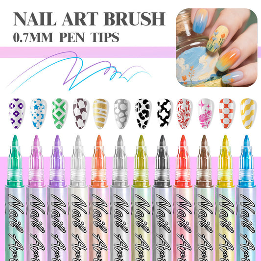 💫Gift Idea Hot Sale✨Unleash Your Creativity with 12 Fine-Tip Nail Art Pens |DIY like a pro!