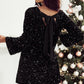 💖LAST DAY SALE 60% OFF✨Long Sleeve Loose Sequined Tie-back Dress