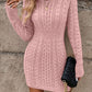 💃Last Day 50% OFF❄️🖤Women's Winter Plain Round Neck Cable Knit Bodycon Sweater Dress