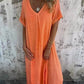 💥2025 Hot Sale 49% OFF💕Women's Loose V-neck Cotton Linen Dress