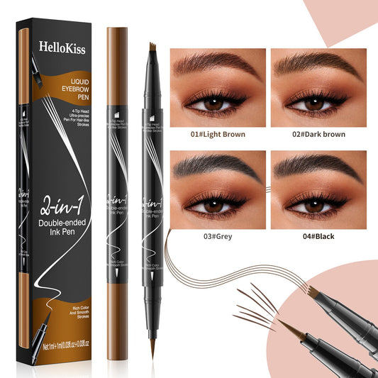 💜Last Day-Buy 1 Get 1 Free!🎁Waterproof & Smudge-Proof Microblading 4 Fork Eyebrow Pencil With Eyeliner pencil