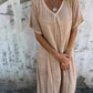 💥2025 Hot Sale 49% OFF💕Women's Loose V-neck Cotton Linen Dress