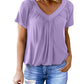 ⏳ Limited Time 50% Off!💐Women's Casual Pleated V-Neck Short-Sleeve Top