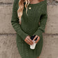 💃Last Day 50% OFF❄️🖤Women's Winter Plain Round Neck Cable Knit Bodycon Sweater Dress