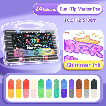 🎁Gift Idea Hot Sale 60% OFF🔥Dual-Tip Glitter Marker Pen✨