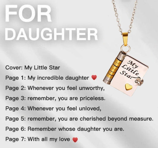 💝My Book Necklace for Daughter,Son or Lover, Birthday Day Gift Graduation Jewelry of Love