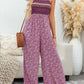 🌸Last Day Sale 60% OFF📣Womens Overalls Casual Floral Print Sleeveless Jumpsuit with Pockets