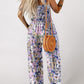 🌸Last Day Sale 60% OFF📣Womens Overalls Casual Floral Print Sleeveless Jumpsuit with Pockets