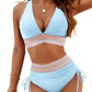 🩱Big Sale 49% OFF🩱V-Neck Patchwork Bikini 2-Piece Set