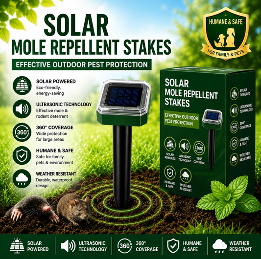 🌸Last Day Buy 2 Get 1 Free☘️Solar Powered Waterproof Screw Mole Repellent