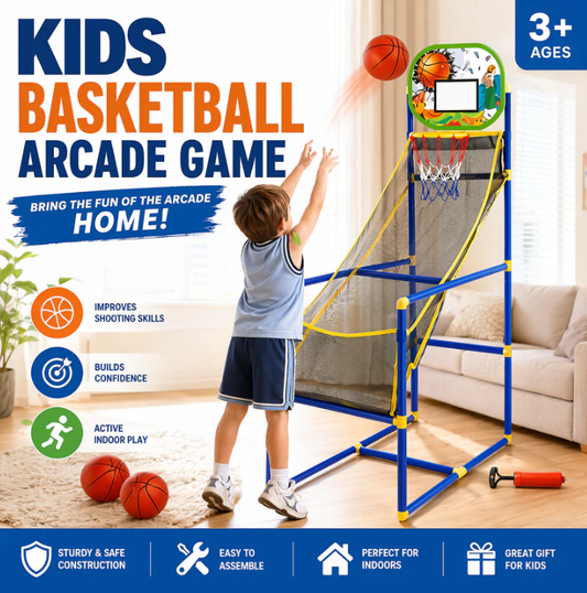 ⏰60% OFF NOW!⛹️💨Kids' Indoor Basketball Arcade Game with 4 Balls🏀Free Shipping 🚚