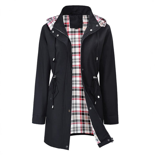 ⏳LAST DAY SALE 60% OFF !!📢🌧️💧Ultimate Plaid Waterproof Jacket for Women🍃Unleash Style and Durability in Any Storm!