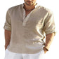 🔥2025 Hot Sale 49% OFF🔥Men's Cotton Linen Shirt Long Sleeve