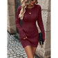 💃Last Day 50% OFF❄️🖤Women's Winter Plain Round Neck Cable Knit Bodycon Sweater Dress