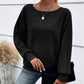🎉This week's Special Sales - 50% OFF✨Solid Round-Neck Striped Top with Long Sleeves