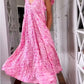 🌸Spring Sale 50% OFF🍒V-neck Printed Short-sleeved Long Dress