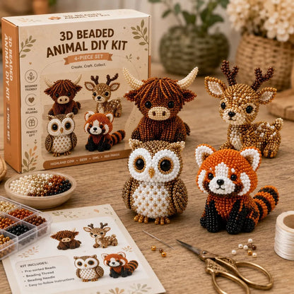 🏆Limited Time Sale 59% OFF🧵✨Petite 3D Beaded Animal Craft Kit