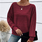 🎉This week's Special Sales - 50% OFF✨Solid Round-Neck Striped Top with Long Sleeves