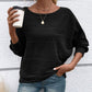 🎉This week's Special Sales - 50% OFF✨Solid Round-Neck Striped Top with Long Sleeves