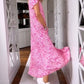 🌸Spring Sale 50% OFF🍒V-neck Printed Short-sleeved Long Dress