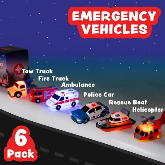 💖Hot Sale 50% OFF🌹🚒 Emergency Cars Light-Up Bath Toys（6-Pack）