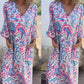 🌸Spring Specials 50% Off Free Shipping🌸Women's Bohemian V-Neck Abstract Printed Maxi Dress